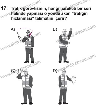 9 Ağustos 2014 Tarihli Sürücü Adayları Sınavı K Kitapçığı 17. Soru