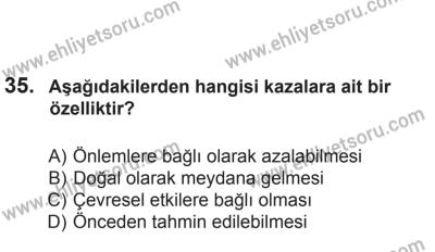 9 Ağustos 2014 Tarihli Sürücü Adayları Sınavı K Kitapçığı 35. Soru