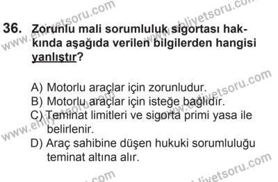 9 Ağustos 2014 Tarihli Sürücü Adayları Sınavı K Kitapçığı 36. Soru