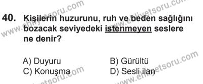 9 Ağustos 2014 Tarihli Sürücü Adayları Sınavı K Kitapçığı 40. Soru