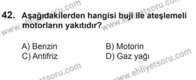 9 Ağustos 2014 Tarihli Sürücü Adayları Sınavı K Kitapçığı 42. Soru