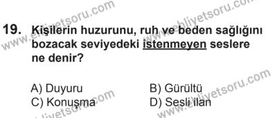 9 Ağustos 2014 Tarihli Sürücü Adayları Sınavı L Kitapçığı 19. Soru