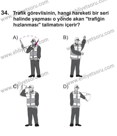 9 Ağustos 2014 Tarihli Sürücü Adayları Sınavı L Kitapçığı 34. Soru