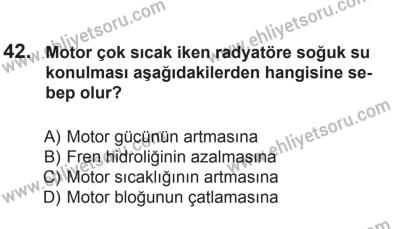 9 Ağustos 2014 Tarihli Sürücü Adayları Sınavı L Kitapçığı 42. Soru