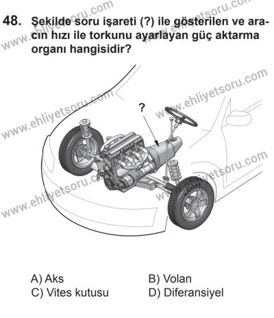 9 Ağustos 2014 Tarihli Sürücü Adayları Sınavı L Kitapçığı 48. Soru