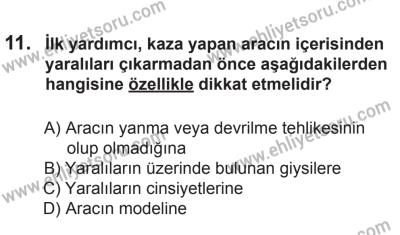 9 Ağustos 2014 Tarihli Sürücü Adayları Sınavı M Kitapçığı 11. Soru