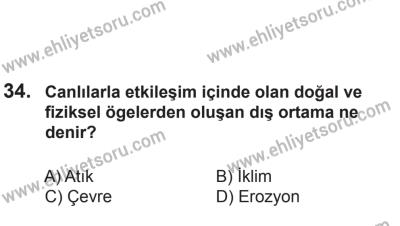 9 Ağustos 2014 Tarihli Sürücü Adayları Sınavı M Kitapçığı 34. Soru