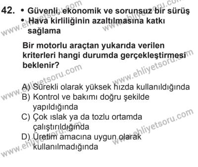 9 Ağustos 2014 Tarihli Sürücü Adayları Sınavı M Kitapçığı 42. Soru