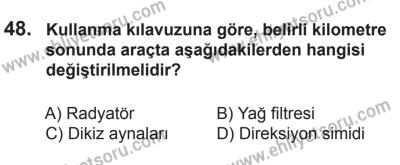 9 Ağustos 2014 Tarihli Sürücü Adayları Sınavı M Kitapçığı 48. Soru