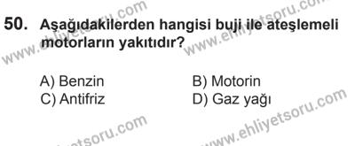9 Ağustos 2014 Tarihli Sürücü Adayları Sınavı M Kitapçığı 50. Soru