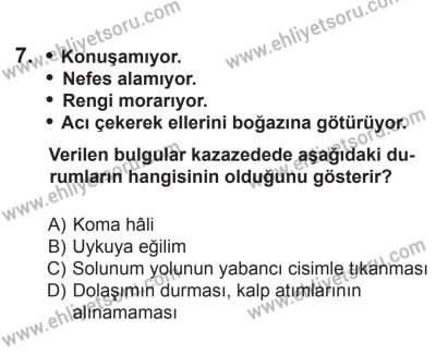9 Ağustos 2014 Tarihli Sürücü Adayları Sınavı N Kitapçığı 7. Soru