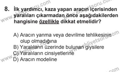 9 Ağustos 2014 Tarihli Sürücü Adayları Sınavı N Kitapçığı 8. Soru