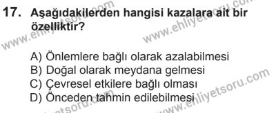 9 Ağustos 2014 Tarihli Sürücü Adayları Sınavı N Kitapçığı 17. Soru