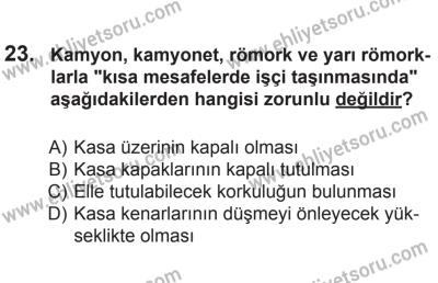 9 Ağustos 2014 Tarihli Sürücü Adayları Sınavı N Kitapçığı 23. Soru